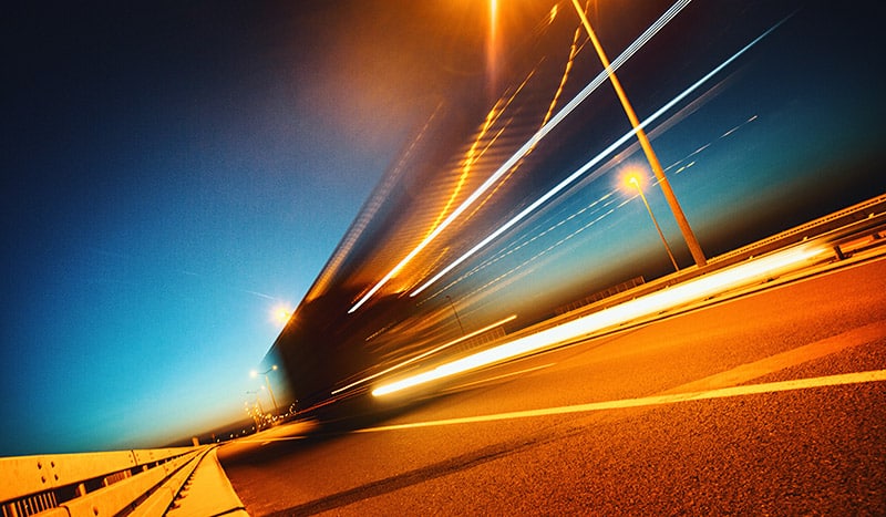 Long exposure of highway